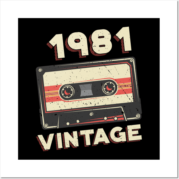 Vintage 1981 Retro Cassette Tape 39th Birthday Wall Art by aneisha